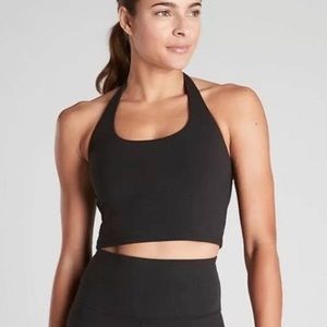 Athleta Halter Crop Black